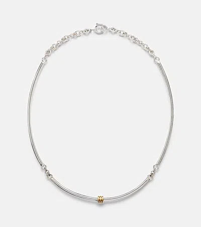 Spinelli Kilcollin Helio Tria Sterling Silver And 18kt Gold Necklace In Metallic