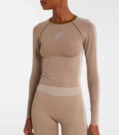 Loewe X On Ribbed-knit Striped Top In Brown