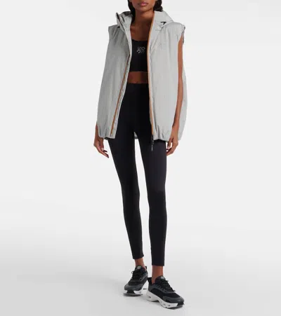 X ON连帽条纹填充背心