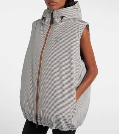 X ON连帽条纹填充背心