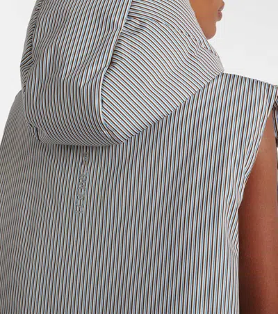 X ON连帽条纹填充背心