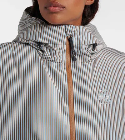 X ON连帽条纹填充背心