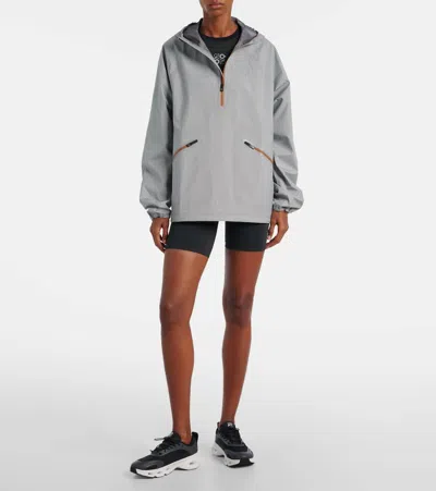 Loewe X On Storm Striped Half-zip Jacket In Gray