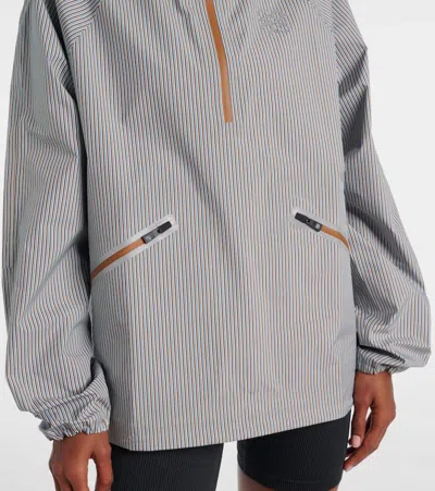 Loewe X On Storm Striped Half-zip Jacket In Gray