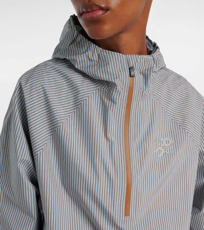 Loewe X On Storm Striped Half-zip Jacket In Gray