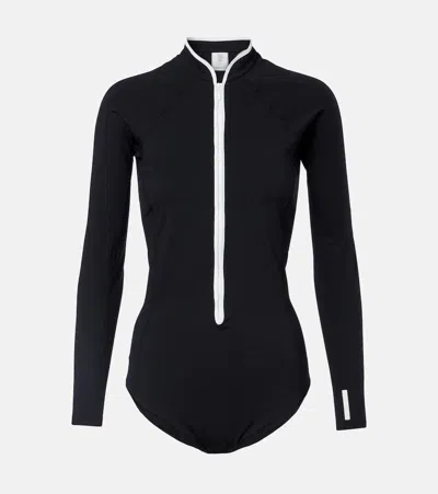 Hunza G Tyra Two-tone Swimsuit In Black