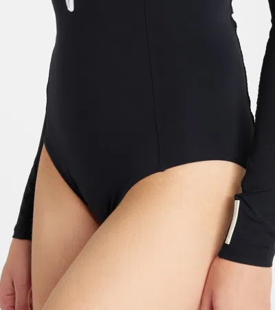 Hunza G Tyra Two-tone Swimsuit In Black