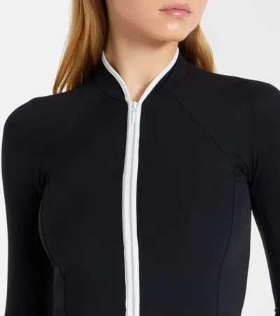 Hunza G Tyra Two-tone Swimsuit In Black