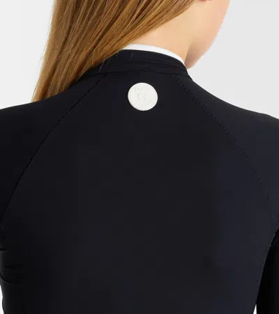 Hunza G Tyra Two-tone Swimsuit In Black