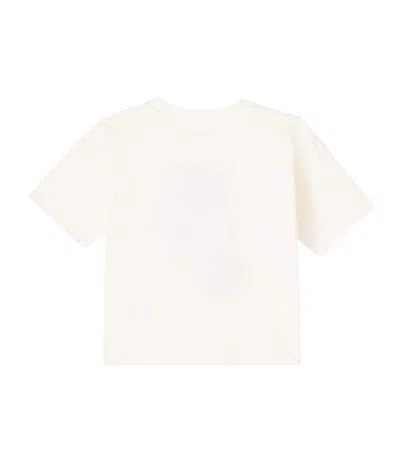 Mini Rodini Doggies Printed Cotton Jersey T-shirt In White