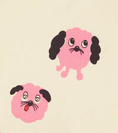 Mini Rodini Doggies Printed Cotton-blend T-shirt In Neutral