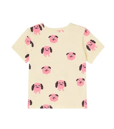 Mini Rodini Doggies Printed Cotton-blend T-shirt In Neutral