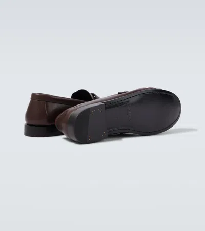 Saint Laurent Le Loafer Supple Leather Penny Loafers In Brown