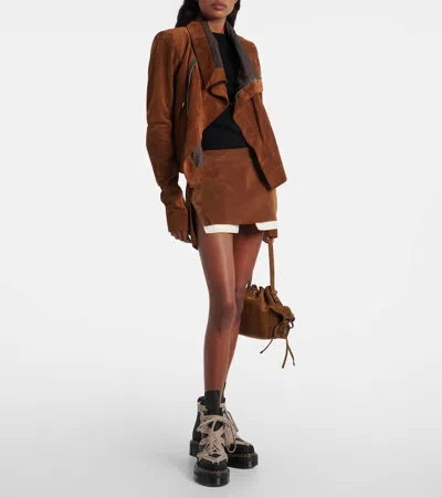 Rick Owens X Dr. Martens Leather 1460 Quad Sole Megalace Ankle Boots In Black