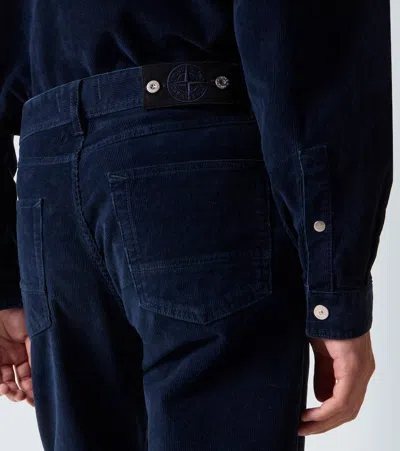 Stone Island Regular-straight-fit Five-pocket Jeans With Rinsed Finish In Blue