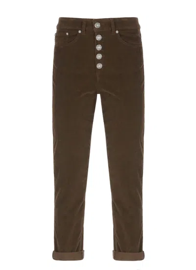 Dondup Corduroy Button-fly Jeans In Brown