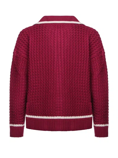 Bonsai Zip-up Knitted Jacket In Purple