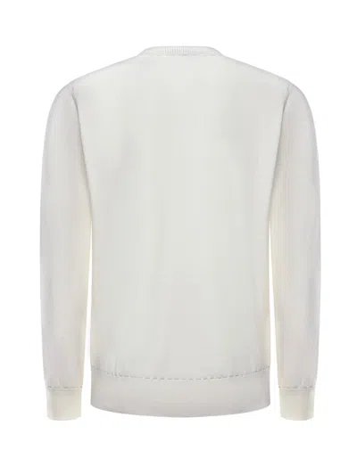 Eleventy Ribbed Round-neck Sweater In White