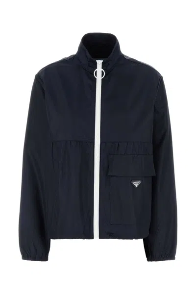 Prada Midnight Blue Re-nylon Jacket In Blue
