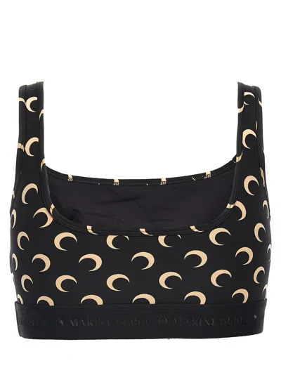 Marine Serre Crescent Moon Print Top In Black