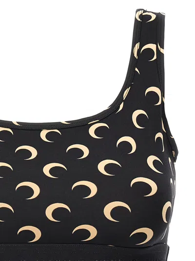 Marine Serre Crescent Moon Print Top In Black