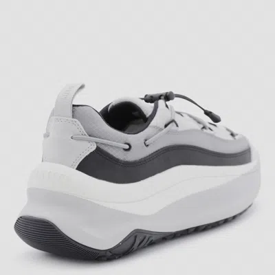 Moon Boot Chunky Sole Sneakers Featuring Mesh Panels In Gray