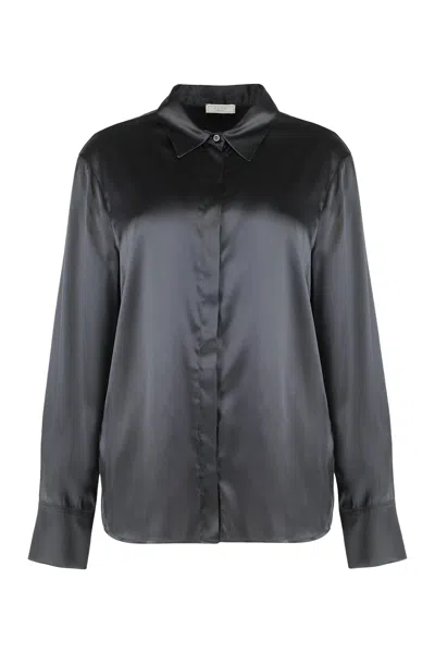 Peserico Satin Shirt In Black