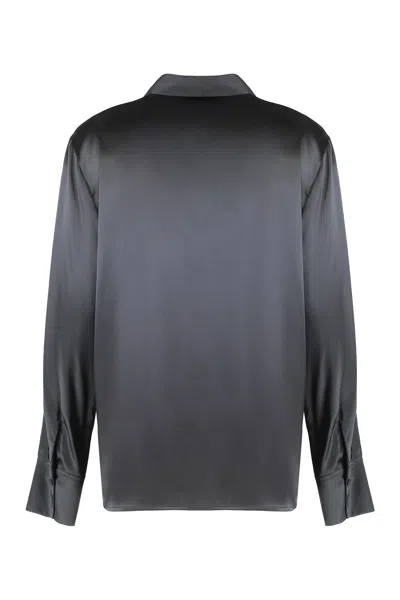 Peserico Satin Shirt In Black