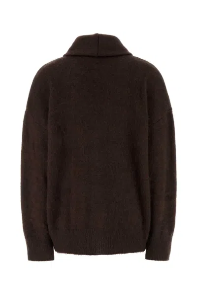 Alberta Ferretti Floral-detail Cardigan In Brown