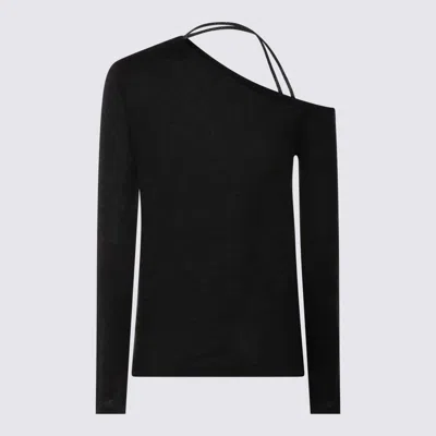 Brunello Cucinelli One-shoulder Long Sleeved Knit Jumper In Black