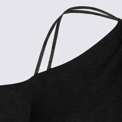 Brunello Cucinelli One-shoulder Long Sleeved Knit Jumper In Black