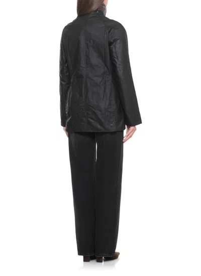 Barbour Beadnell Wax Jacket In Black