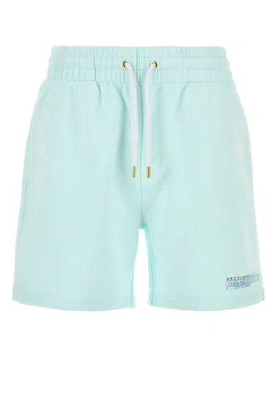 Casablanca Pastel Light Blue Cotton Bermuda Shorts In Green