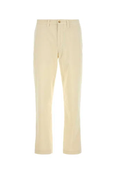Polo Ralph Lauren Stretch Corduroy Trousers With Pockets And Loops In Neutral