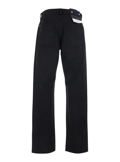 Stone Island Five-pocket Trousers With Belt Loops And Contrast Stitching In Black