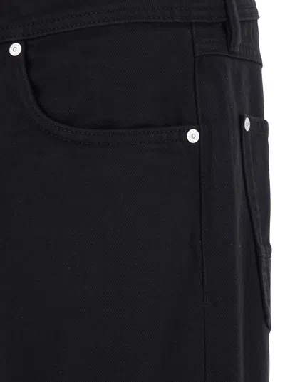 Stone Island Five-pocket Trousers With Belt Loops And Contrast Stitching In Black