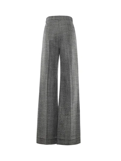 Valentino Wool Mouline Trousers In Gray