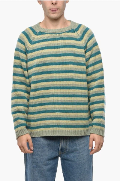 Bode Striped Wool Mossy Glen Crew-neck Sweater In Multi