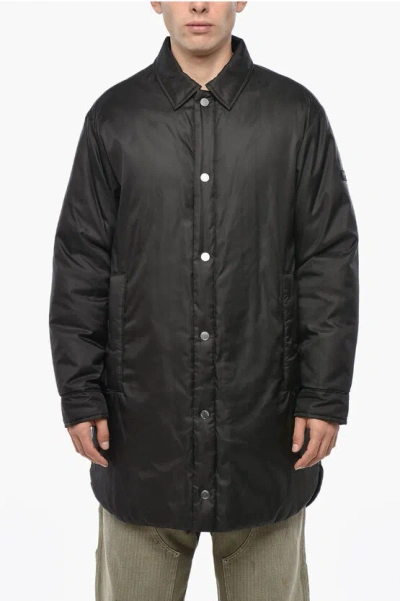 Tatras Solid Color Long Down Jacket With Logoed Buttons In Black