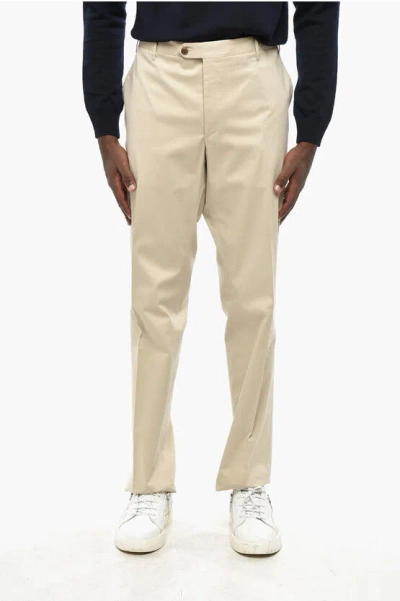 Corneliani Cotton Stretch Academy Pants With Belt Loops In White