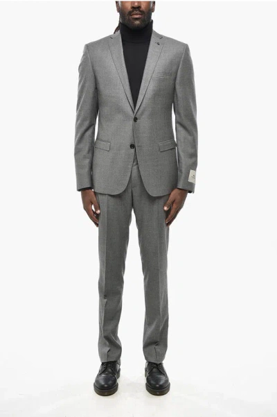 Corneliani Cc Collection Pin Check Patterned Virgin Wool Suit In Gray
