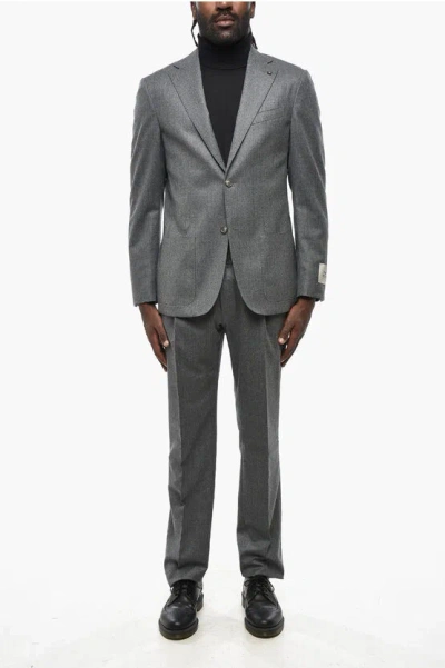 Corneliani Cc Collection Virgin Wool Suit With Notch Lapel In Gray