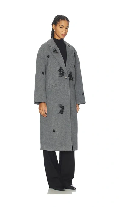 Cinq À Sept Cinq A Sept Gravis Crystal Embellished Coat In Gray