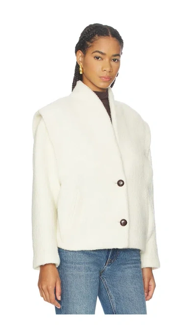 Isabel Marant Étoile Textured Fabric Peacoat Featuring Side Pockets In Neutral