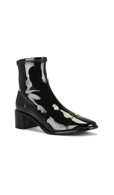 Tory Burch Cap-toe Heel Ankle Boots Cocoa In Black