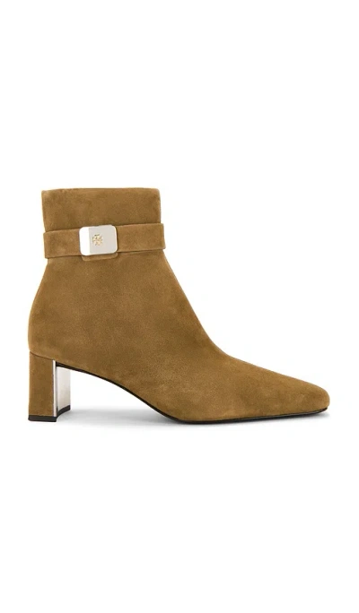 Tory Burch Georgia Suede Ankle Boots With Block Heel In Neutral