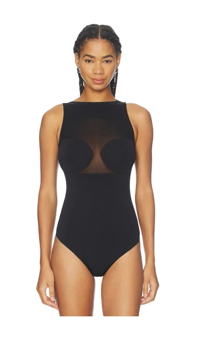 Wolford Grid Net Tank Top In Black