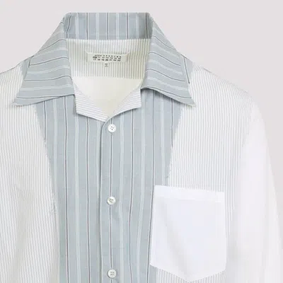 Maison Margiela Patchwork Pinstripe Shirt Man White