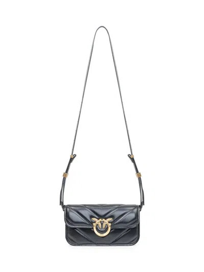 Pinko Love Box Baguette Hand Bags Black In Black