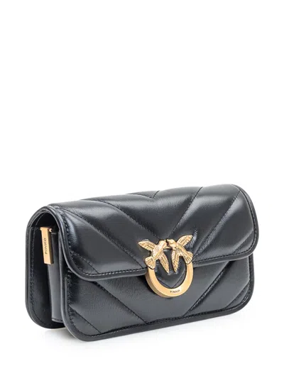 Pinko Love Box Baguette Hand Bags Black In Black